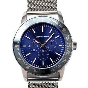 Geoffrey Beane Blue Dial Mesh Bracelet Quartz Men's Wrist Watch 43mm
